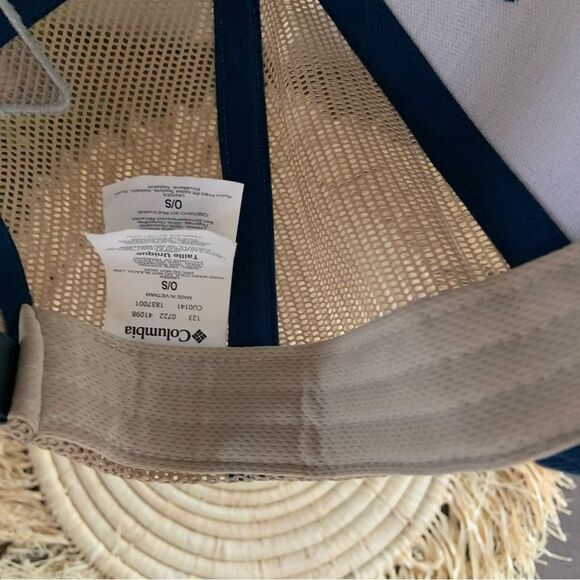 COLUMBIA Men’s PFG Mesh Snapback Fish Flag Hat Carbon/Ancient Fossil Blue Tan OS - Picture 15 of 16